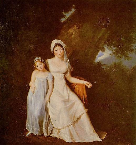 Marguerite Gerard Mme de Stael et sa fille Spain oil painting art